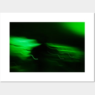Green blurry lights Posters and Art